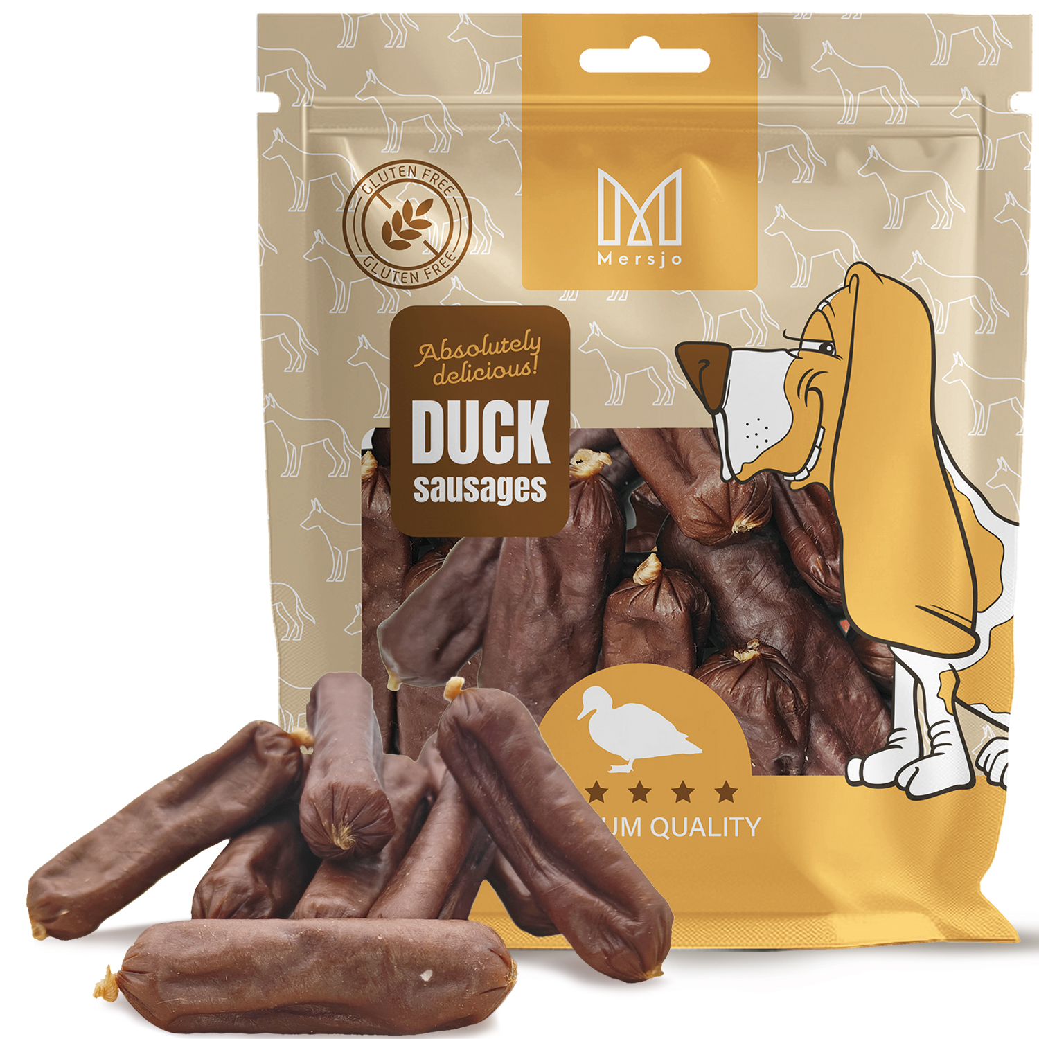 Pochoutka pro psy - Mersjo kachní párky 500g