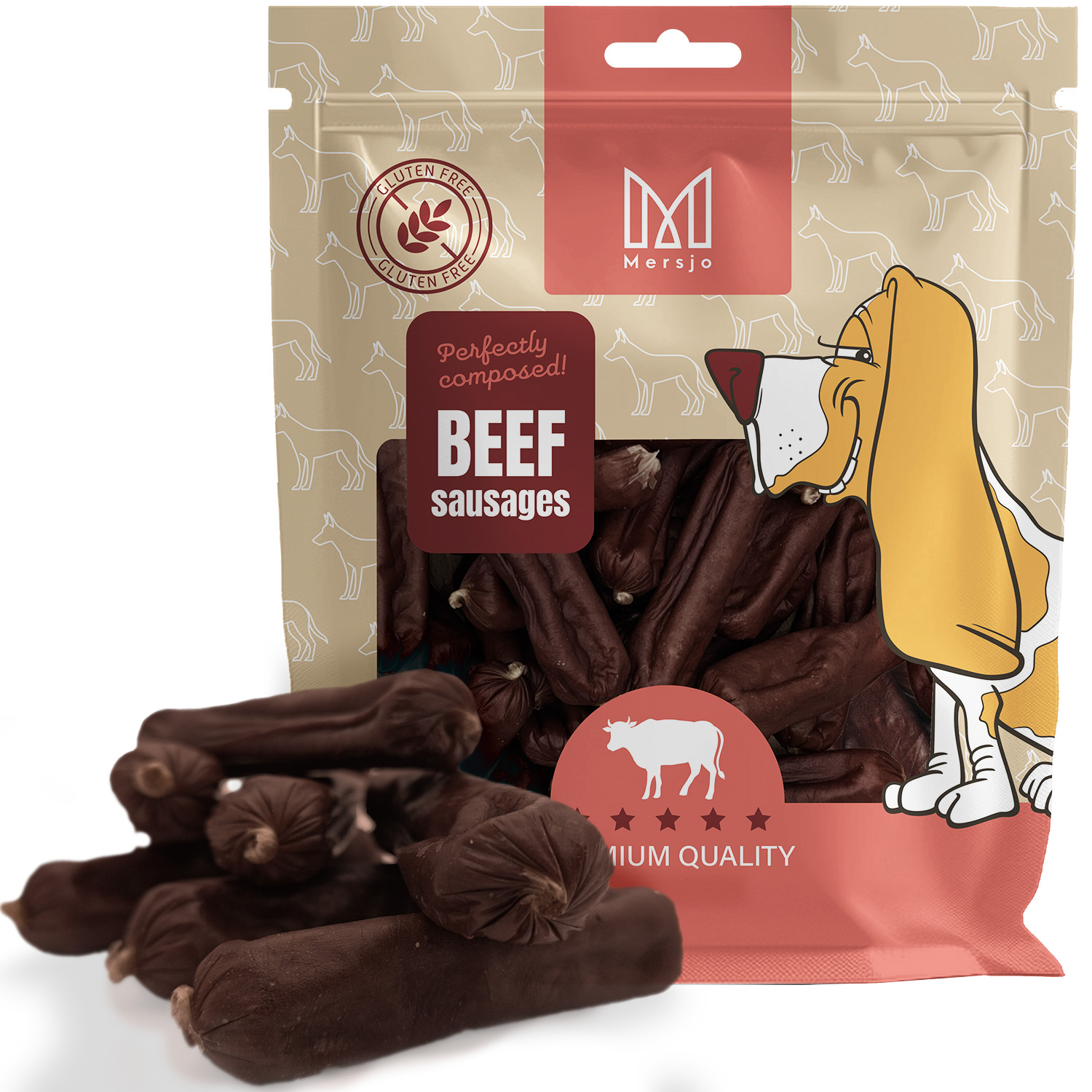 Pochoutka pro psy - Mersjo hovězí párky 500g