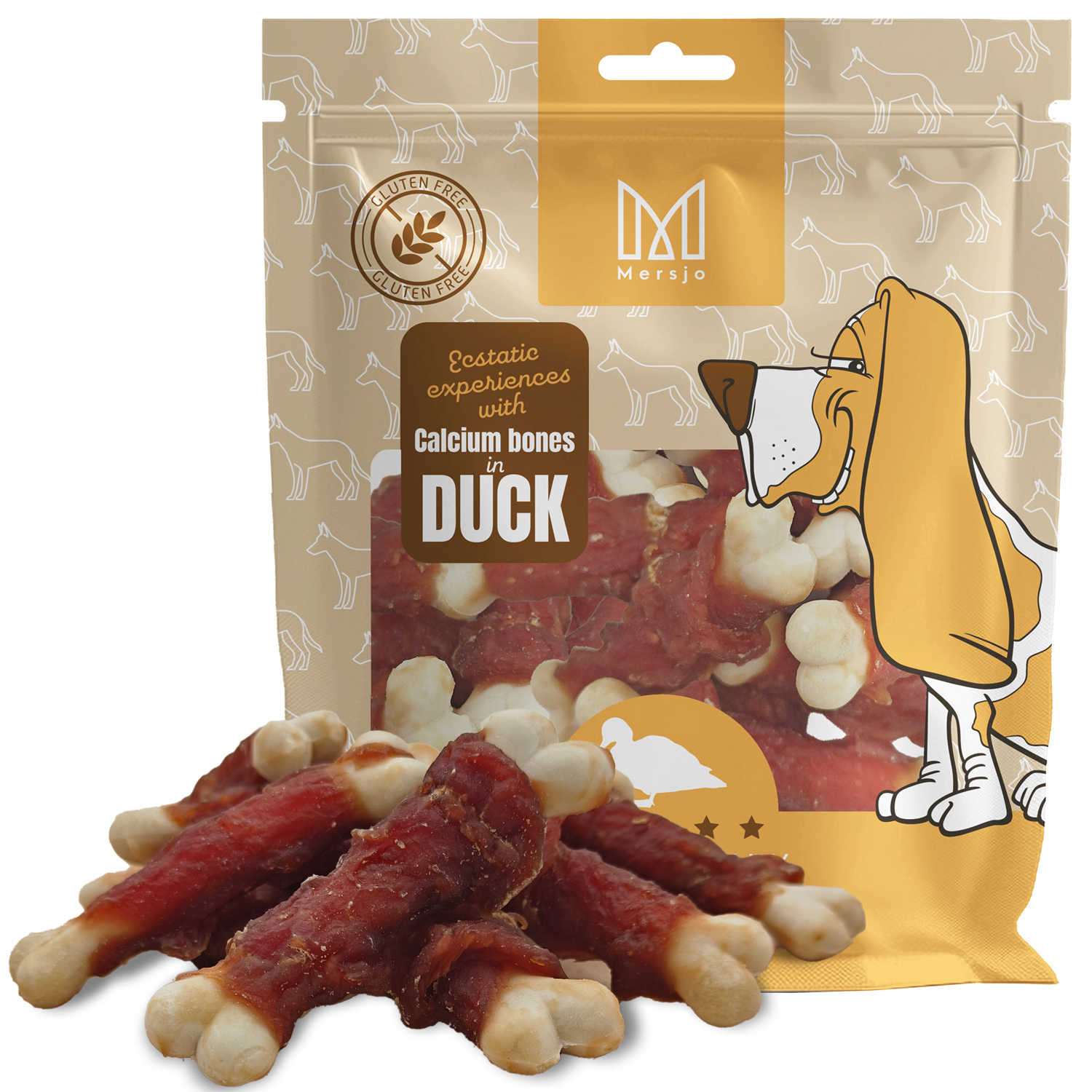 Pochoutka pro psy - Mersjo kostičky s vápníkem a kachnou 500g